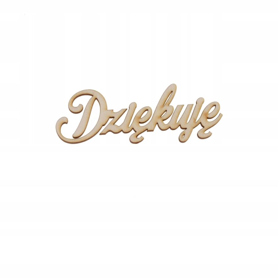 Napis „Dziękuję” 