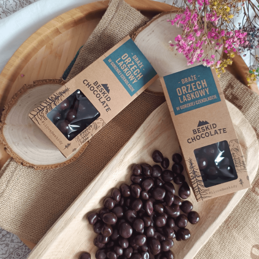 Orzechy laskowe w Gorzkiej Czekoladzie Beskid Chocolate 50g
