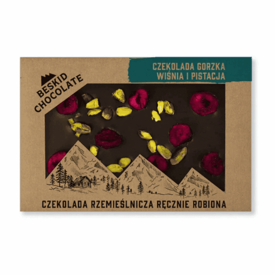 czekolada gorzka wisnia z pistacja