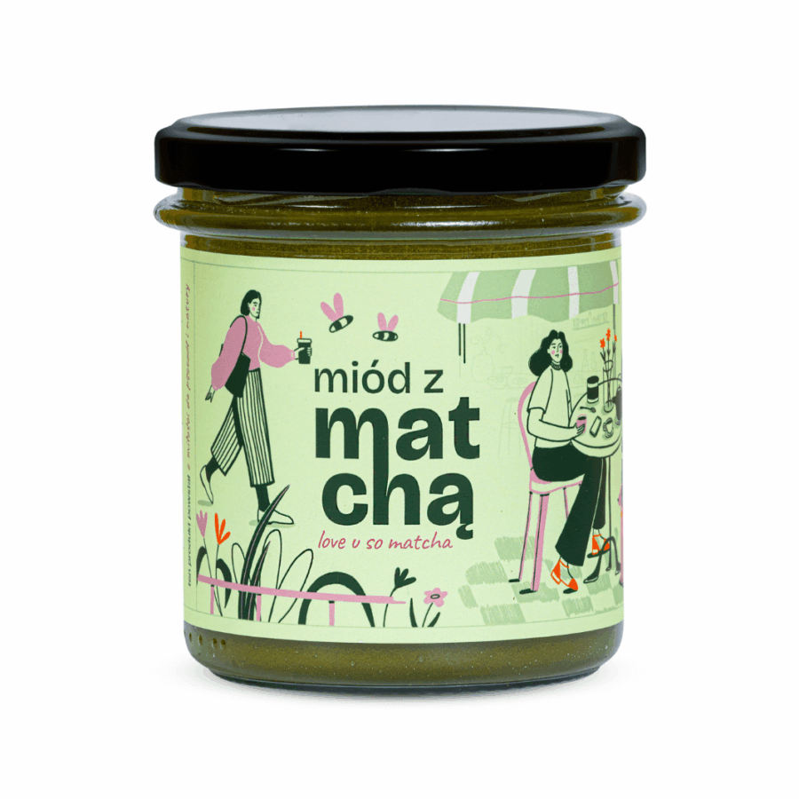 Miód z Matchą 430g – Pasieka Sadowskich