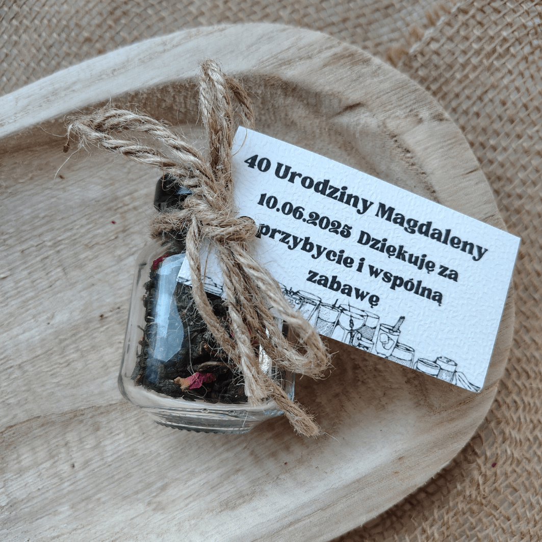 Słoiczek z herbatą – eleganckie podziękowanie dla gości 80ml
