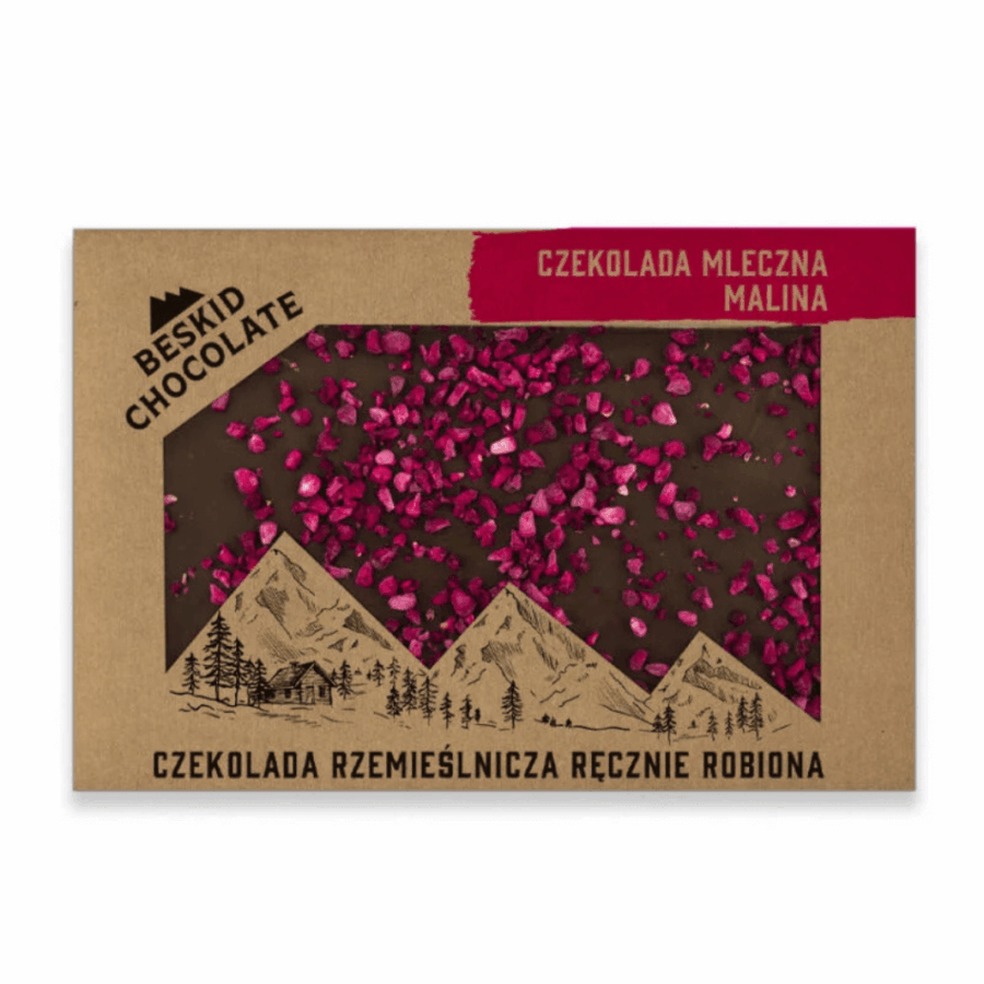 Czekolada mleczna z maliną Beskid Chocolate 70 g