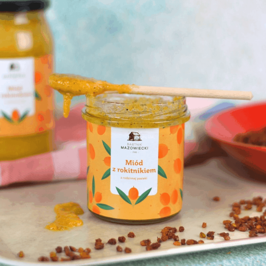 Miód z rokitnikiem Pasieka Bartnik Mazowiecki 400g