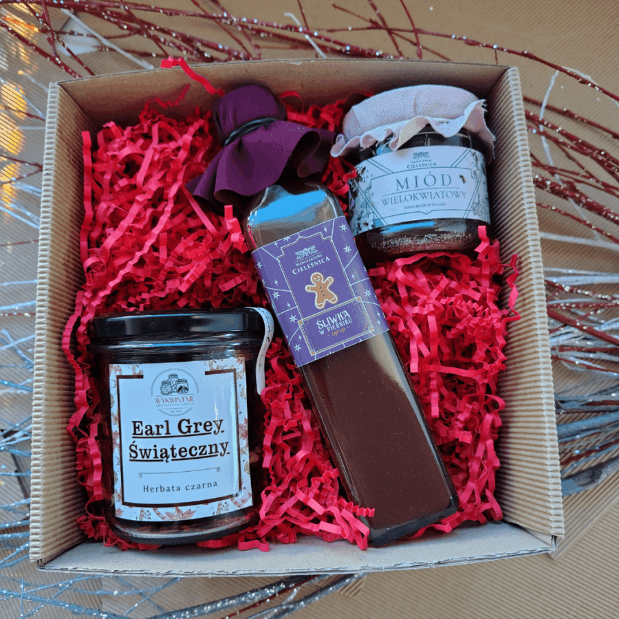 Zestaw prezentowy „Świąteczna herbatka i miodek” 
