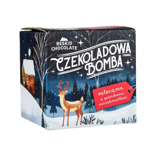 Czekoladowa Bomba Beskid Chocolate w świątecznym opakowaniu