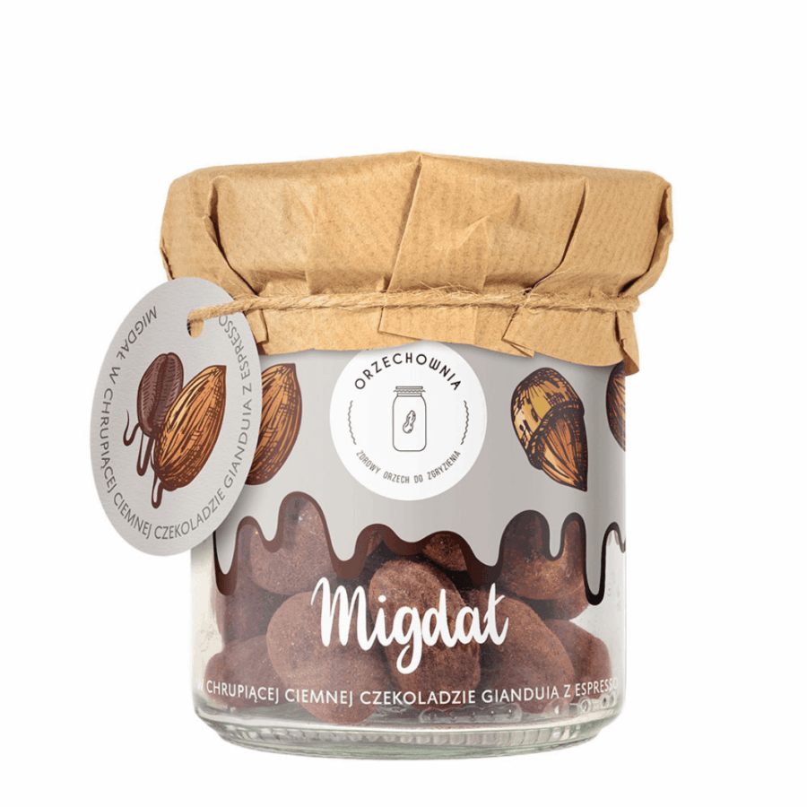 Migdały w ciemnej czekoladzie z espresso - Orzechownia 180 g