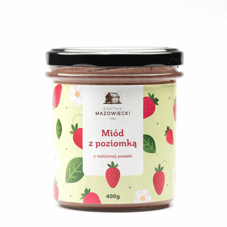 Miód z poziomką – Pasieka Bartnik Mazowiecki 400 g