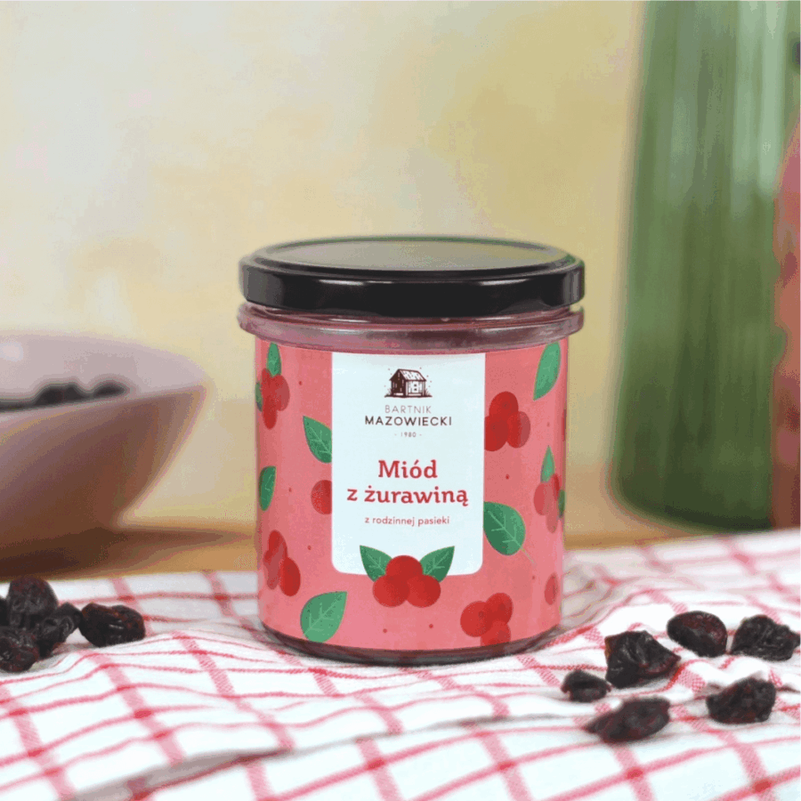 Miód z żurawiną Pasieka Bartnik Mazowiecki 400 g