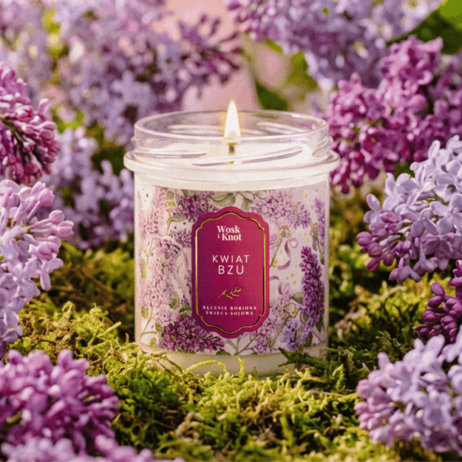 Świeca sojowa Bez -Wosk i Knot