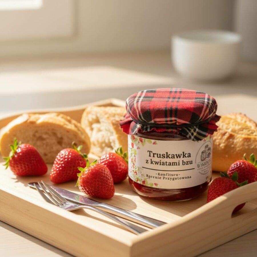 Konfitura z truskawek i kwiatów czarnego bzu Wykwintnie 190g