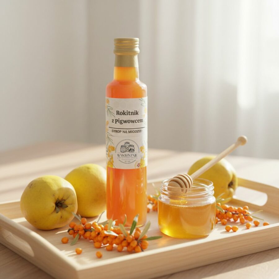 Syrop z rokitnika i pigwowca na miodzie- Wykwintnie 230ml