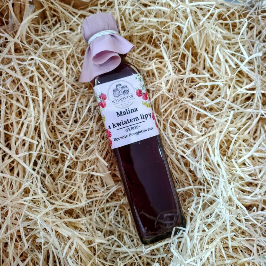 Syrop malinowy z kwiatem lipy 230ml – Wykwintnie